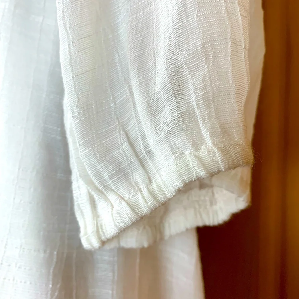 J.Gee white Prairie Dress, Slit Sleeve, lace, Size Medium - Picture 5 of 9